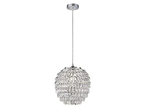 meineWunschleuchte Ausgefallene Kristall Pendelleuchte 1-flammig, Ø 35cm - Elegante Deckenleuchte mit einem Durchmesser von 35 cm. Der dimmbare E27 LED-Sockel ermöglicht individuelle Lichtstimmungen. Ideal für stilvolle Wohnräume.