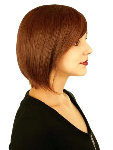 Prettyland Damen Herren Braun Cosplay Kurz-haare Pony Kurze glatte Alltag Perücke Wig C079