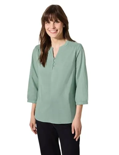Produktbild CECIL Klassische Bluse mit Smock-Detail in Grün (XS)