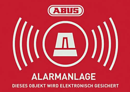 ABUS AU1423 Warnaufkleber Alarmanlage Sprachen Deutsch (B x H) 74mm x 52.5mm