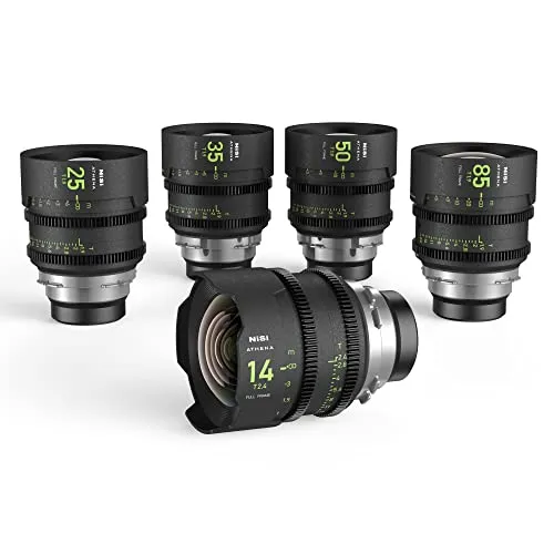 NiSi Athena Prime Cine Objektiv Set für PL-Mount (14mm T2.4, 25mm T1.9, 35mm T1.9, 50mm T1.9, 85mm T1.9, 4x5,65