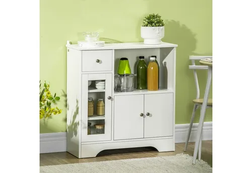 HOMCOM Sideboard Sideboard, doppeltüriges Schrankfach, verstellbare Einlegeböden