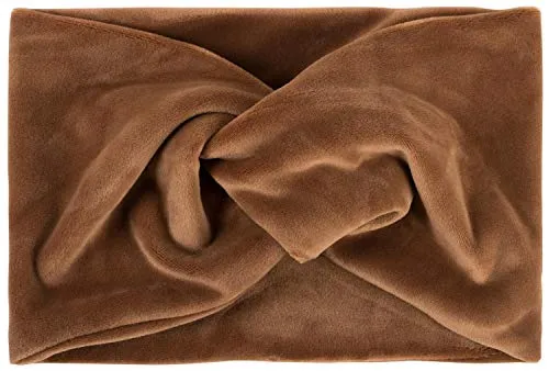 styleBREAKER Damen Stirnband in Samt Optik mit Twist Knoten, warmes Haarband, Headband, Haarschmuck 04026040, Farbe:Cognac