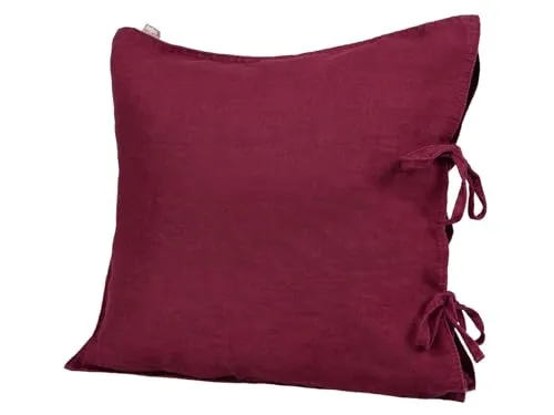 beties Leinen Kissenbezug 40x40 cm Merlot-rot - Hochwertiger Kissenbezug aus 100% Leinen mit praktischem Hotelverschluss. Pflegeleicht, vorgewaschen und hygienisch waschbar bis 40°C. Ideal für jeden Wohnstil und in vielen Farben erhältlich.