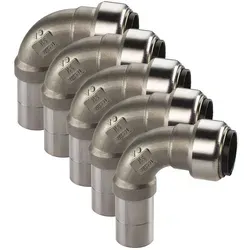 Edelstahl Steckfitting Tectite Bogen 90° 22 mm innen-außen lösbar DVGW Set 5 Stück