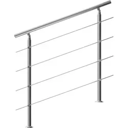 Edelstahl Treppengeländer 120cm mit 4 Streben
