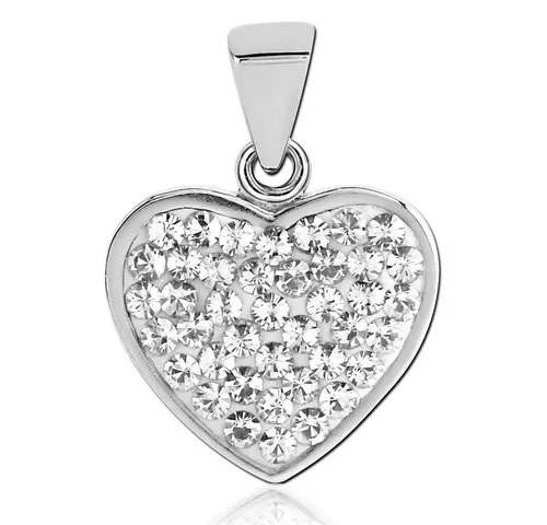 viva-adorno Herzanhänger Kettenanhänger Edelstahl Zirkonia Kristall Damen Mädchen Herz