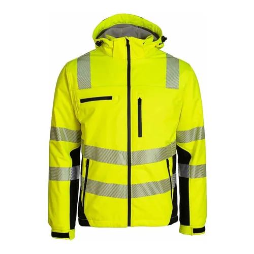 ASATEX Prevent Softshelljacke XL - Warnschutzjacke in Gelb-Schwarz - Wasserdichte Softshelljacke mit warmem Steppwinterfutter, atmungsaktiv und strapazierfähig. Ideal für Arbeitseinsätze bei jedem Wetter.