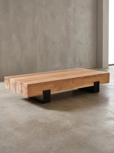 Couchtisch Akazie Massivholz 130x59x25cm - Moderner Sofatisch mit Metallgestell - Eleganter Couchtisch aus massivem Akazienholz mit robustem Metallgestell. Ideal für Ihr Wohnzimmer, bietet er eine stilvolle Ablagefläche und ist ein handgefertigtes Unikat. Lieferung komplett montiert!