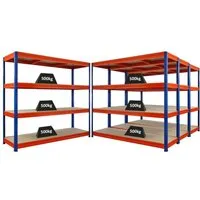 PROREGAL Schwerlastregal DINO 180x200x60cm - 4 Fachböden mit 500kg Traglast - Das PROREGAL Schwerlastregal DINO bietet eine hohe Traglast von bis zu 600kg pro Fachboden. Ideal für Lager und Werkstatt, einfach in der Steckmontage und flexibel kombinierbar mit anderen Dino Produkten.