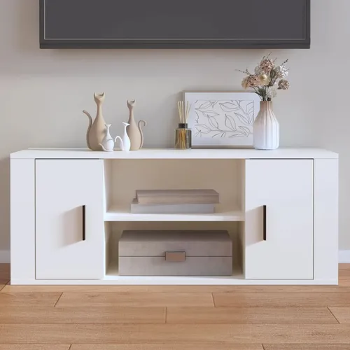 The Living Store TV-Schrank Weiß 100x35x40 cm