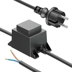 ledscom.de 10W LED Trafo-Netzteil/Transformator 2-adrig, Stecker, 12V AC, schwarz, IP44
