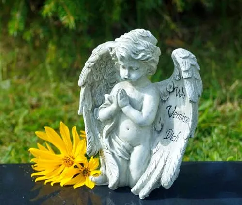 Schneemann-Versand Engel mit Spruch Dekoration Trauerengel Grabschmuck Engelsfigur