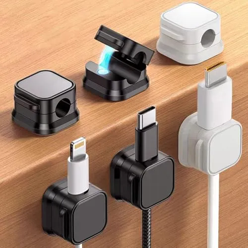 Stück Kabelhalter Magnetisch, Kabelhalter Selbstklebend Ladekabel Halterung Kabelmanagement Schreibtisch Cable Management für Ladekabeln HDMI USB Audiokabel 12