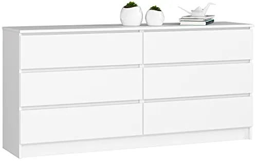 Home Collective Kommode weiß 160cm - Vielseitig für Schlafzimmer, Wohnzimmer & Flur - Geräumige Kommode mit 6 Schubladen für optimalen Stauraum, elegante weiße Oberfläche und einfache Montage machen sie zur idealen Wahl für jedes Zuhause.