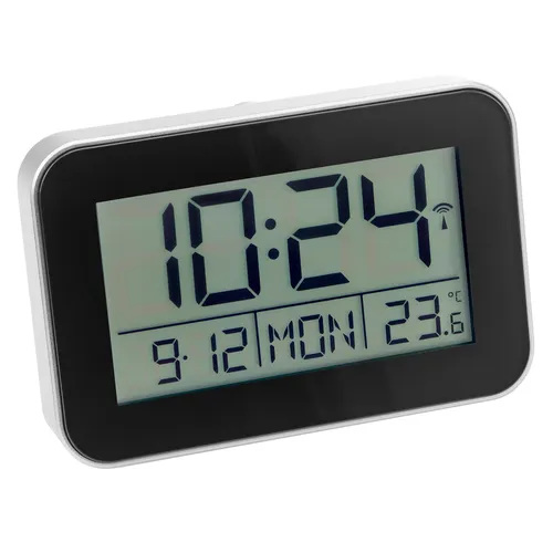 ATLANTA Digital-Funkwecker Silberfarben 1802/19 in schwarz von Atlanta