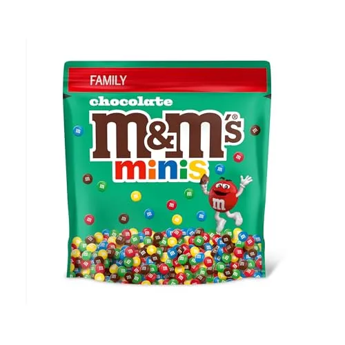 M&M’s Minis, Schokolade, Knackige Schokolinsen im Mini-Format mit bunter Zuckerhülle als Süßigkeiten, Milchschokolade zum Teilen, 324 g