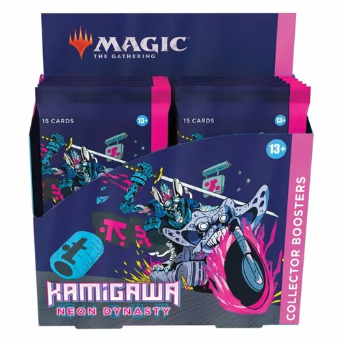 Magic the Gathering Kamigawa Neon Dynasty Collector Boosters Display - TCG OVP Displays, enthält 12 Collector Boosters der exklusiven Kamigawa Neon Dynasty Edition für einzigartige Spielerlebnisse.