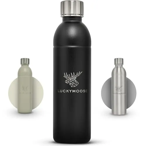 Luckymoose Infinity Edelstahlflasche 0,75L für Wassersprudler - Leichte und bruchsichere Edelstahlflasche für Wassersprudler, ideal für Sport und Alltag. Spülmaschinenfest und hygienisch – die perfekte umweltfreundliche Alternative zu Plastikflaschen!