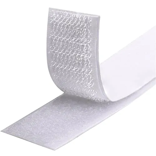 Fesoar Klettband Selbstklebend 8 Meter Extra Stark, Doppelseitig Klebende mit Klettverschluss 20 mm Breit Selbstklebendes Klebepad mit Flauschband und Hakenband (20 mm x 8 m, Weiß)