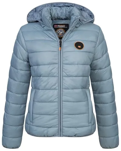 Geographical Norway Damen Winterjacke mit Kapuze - Leichte Steppjacke für Outdoor-Aktivitäten, ideal für kalte Tage mit praktischem Reißverschluss und modischem Design.