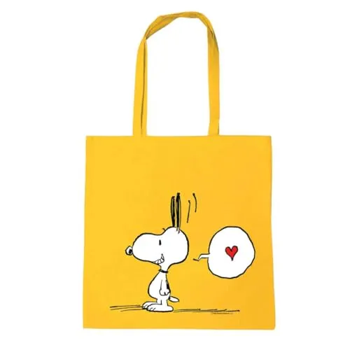 Logoshirt® Peanuts I Snoopy In Love I Baumwolltasche I gelb I Lizenziertes Originaldesign