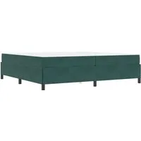 vidaXL Bettrahmen mit Matratze Dunkelgrün 200 x 200 cm - Modernes Bettrahmen-Set mit stabiler Matratze für ein stilvolles Schlafzimmer. Der hochwertige Holzwerkstoff und das zeitgemäße Design sorgen für Langlebigkeit und Eleganz.
