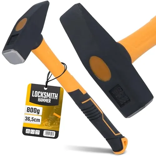 Instalguru Schlosserhammer 800 G Hammer Robuster Fiberglasstiel Ergonomischer Werkstatthammer Gehärteter Stahl Profi Klempner Handwerker Langlebig Vibrationsdämpfend