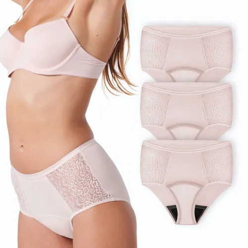 siegmund care Damen Perioden Hipster mit Spitze - Nachhaltiger Damen Hipster: Waschbar, diskret und komfortabel. Mit einem Fassungsvermögen von bis zu 60 ml in 24 Stunden für zuverlässigen Schutz. Elegante Spitze und atmungsaktives Material sorgen für ein angenehmes Tragegefühl.