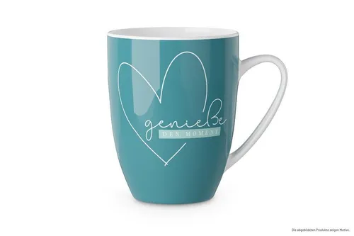 La Vida Becher Botschaft - Tee, Kaffeebecher/Tasse : Schön, dass es dich gibt, 1-tlg., Porzellan Tasse 250ml Genieße Moment Motiv, Tee, Kaffee Tasse, Geschenk Becher für dich, Kollektion