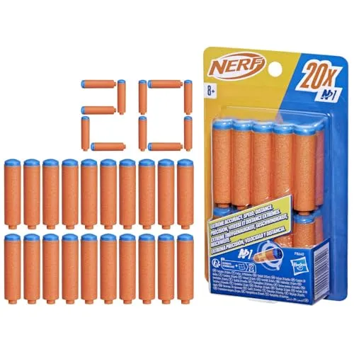 Nerf N Series N1 Darts 20x, zusätzliche Darts für High Performance Blaster der Nerf N Serie mit hoher Treffgenauigkeit und Reichweite, für Jungen und Mädchen