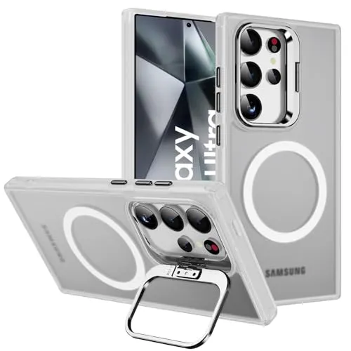 CoolGadget Case für Samsung Galaxy S24 Ultra, kompatibel mit MagSafe Schlanke Schutzhülle mit Ringhalter und MagSafe-Unterstützung, Transparent