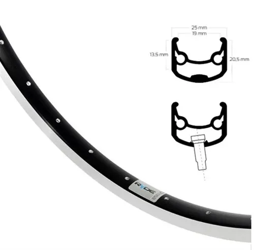 Ryde Felge 28 Zoll 622 andra 30 schwarz Schliffseite 36