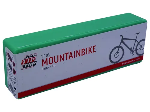 TIP-TOP REP.-KASTEN TT05 SB-VERPACKT - Fahrradwerkzeuge für MTB-Schläuche, inklusive 5 Flicken und Vulkanisierflüssigkeit für schnelle Reparaturen unterwegs.