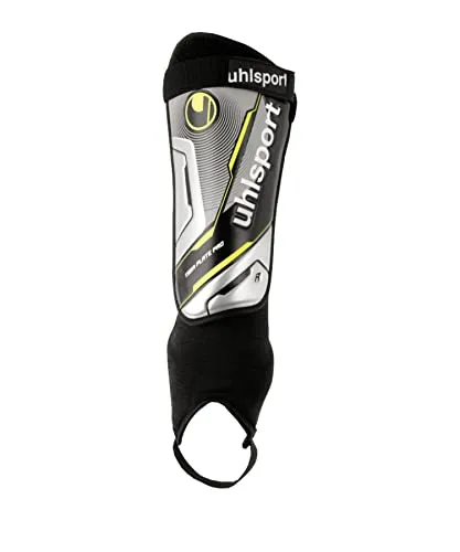 uhlsport Tibia Pro Schienbeinschoner Schwarz/Fluo Orange M - Schienbeinschoner für Fußball, extrem flexibel und leicht mit anatomischer Form für optimalen Tragekomfort und Rutschfestigkeit.