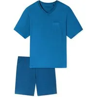 Schiesser Herren Schlafanzug kurz V-Ausschnitt - Bequeme Nachtwäsche - Hochwertiger kurzer Herren Schlafanzug mit V-Ausschnitt von Schiesser. Angenehmes Material für besten Tragekomfort in der Nacht.