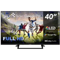 Smart Tech 40QG01V, 40 Zoll (101 cm) FHD – QLED Smart Google Television, YouTube, Netflix, Amazon Prime Video, Disney+, Spotify, TED - Schwarz