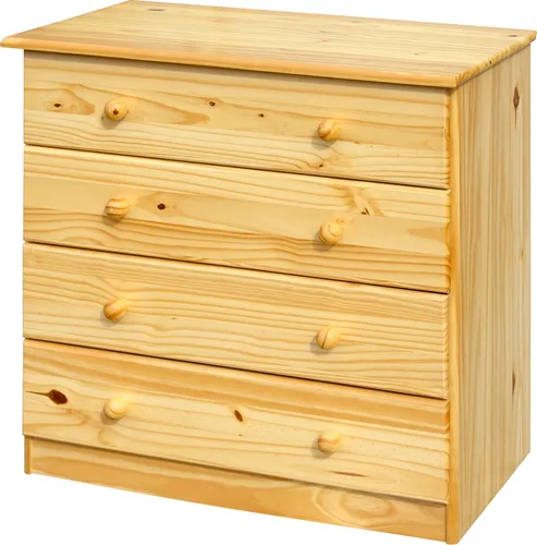 Möbilia Kommode | 4 Schubladen aus massivem Kiefer-Holz in beige von Möbilia