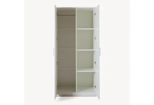 en.casa Kleiderschrank »Eiselfing« 2 Türen, 1 Stange, 4 Fächer 176x80x52 cm Weiß