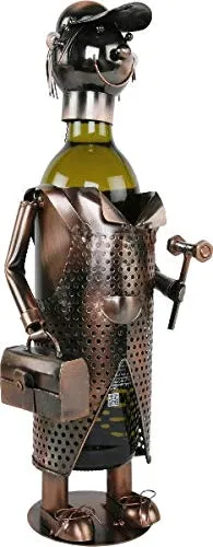 Flaschenhalter Tischler kupferfarben mit Werkzeugkoffer 14x10x45 Metall