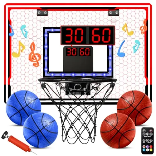 Basketballkorb Indoor mit LED Zähler und 3 Spielmodi | Mini Hoop für Kinder und Erwachsene