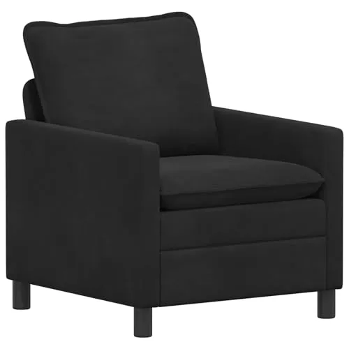 vidaXL Sofa Schwarz 76 x 81 x 87,5 cm aus Samt - Stylisches 1-Sitzer Sofa in elegantem Schwarz, ideal für dein Zuhause. Die hochwertige Samt-Oberfläche sorgt für ein luxuriöses Sitzgefühl, während der stabile Metallrahmen Langlebigkeit garantiert. Perfekt zum Entspannen und für gesellige Momente.