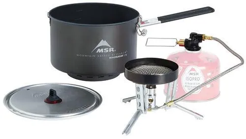 MSR WindBurner Group System 2,5l - Campingkocher für 2-4 Personen mit ultra-haltbarer Antihaftbeschichtung und Wärmerückfassungsring. Ideal für windige und kalte Bedingungen dank Druckregler und geschlossenem Design.