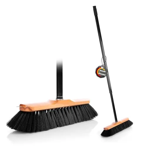 BigDean Zimmerbesen mit Stiel 150 cm ausziehbar – Besen mit feinen Rosshaar Borsten & Made in Germany