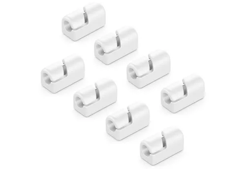 deleyCON Kabelzubehör deleyCON 8x Kabelhalter Selbstklebend Kabelclips Haushalt Büro