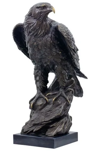 Aubaho Dekoobjekt Bronzeskulptur Adler im Antik-Stil - 51cm - Stilvolle Bronzeskulptur eines Adlers, 51 cm hoch. Ideal als dekorativer Blickfang für Ihr Zuhause oder Büro. Hergestellt aus hochwertiger Bronze für langanhaltende Freude an der Kunst.