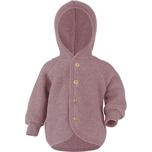 Engel Kinder Hoodie Jacke (Größe 62, rosa) - Stoffjacken aus 100% Merino-Fleece, besonders weich und atmungsaktiv für höchsten Tragekomfort bei Kleinkindern