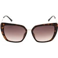 Guess – Cat Eyes – Sonnenbrille mit braunen Verlaufsgläsern in dunklem Havannabraun