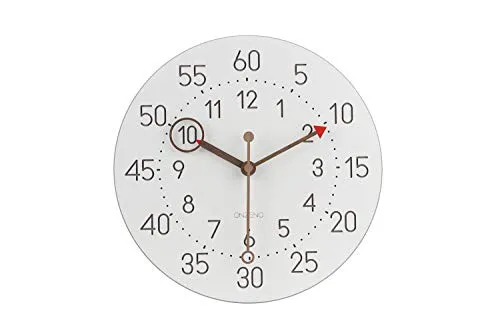 ONZENO Wanduhr THE PRECISE - Handgefertigte Design-Uhr 29x29x0.5 cm - Wanduhren, handgefertigte Design-Uhr mit doppelter Zahlenreihe für präzise Zeitablesung und stilvolle Klarheit in Ihrem Büro oder Wohnraum.