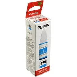 Canon Nachfülltinte 0664C001 GI-490C cyan - 70 ml Originaltinte für brillante Druckergebnisse, kompatibel mit Canon Pixma G-Serie